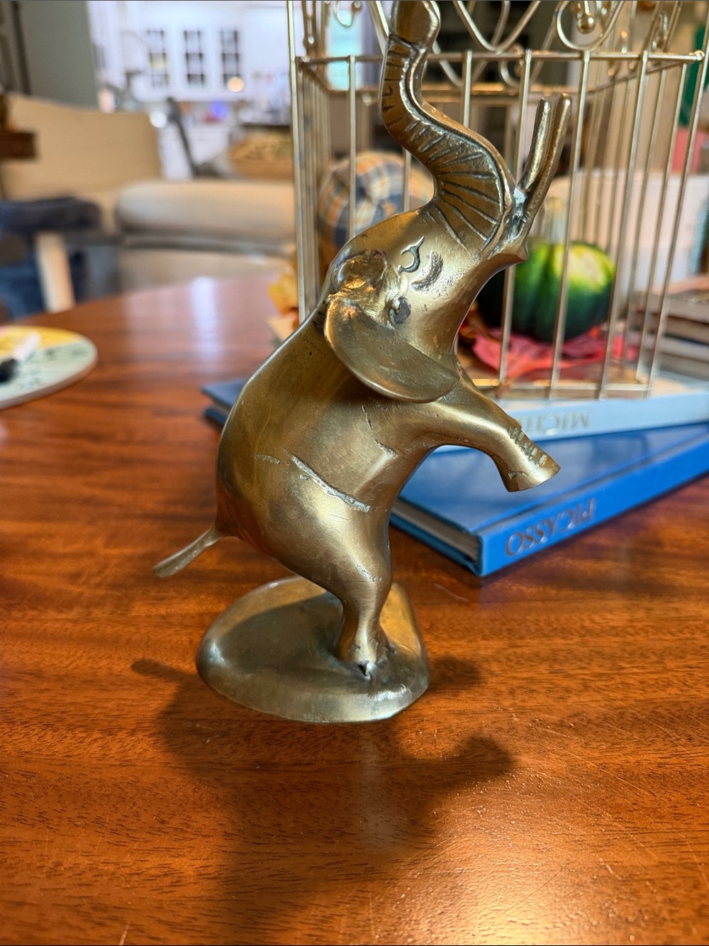 Brass Elephant Figurine Home Accent -